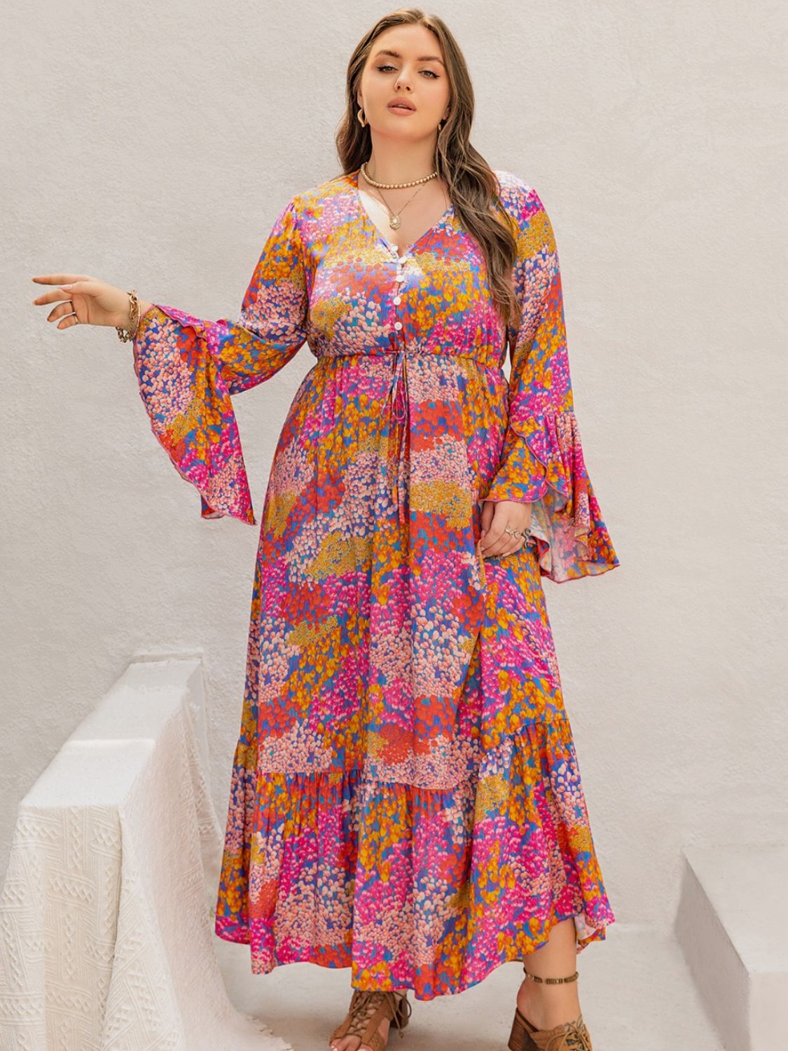 Newport Flared Sleeve Maxi Dress