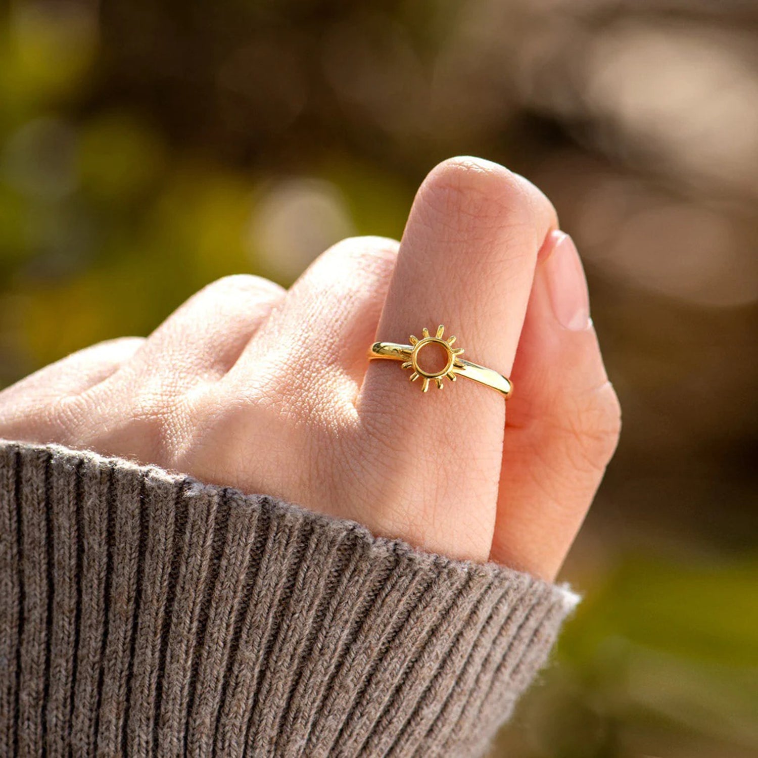 Golden Sun 18K Gold-Plated Ring