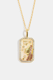 Rhinestone Zodiac Constellation Pendant Copper Necklace