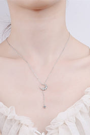 Make a Wish Star & Moon Moissanite Necklace
