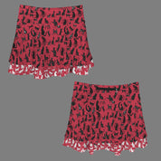 Red Mystical Cats TK Exclusive Double Layer Mini Skort
