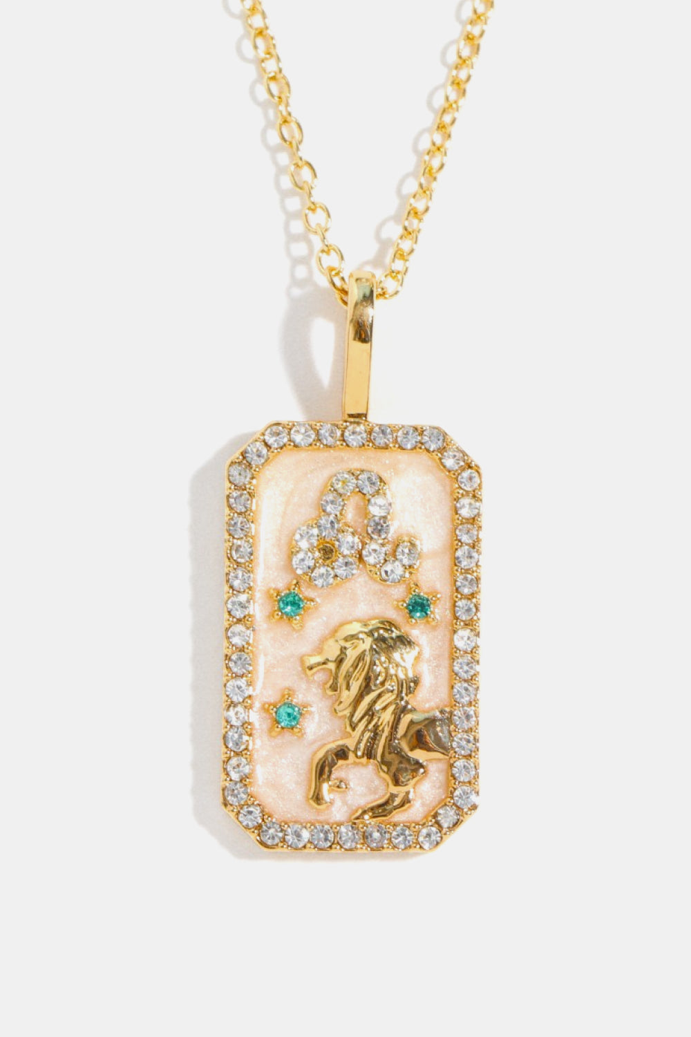 Rhinestone Zodiac Constellation Pendant Copper Necklace