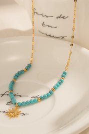 Golden Sun Turquoise Pendant Necklace