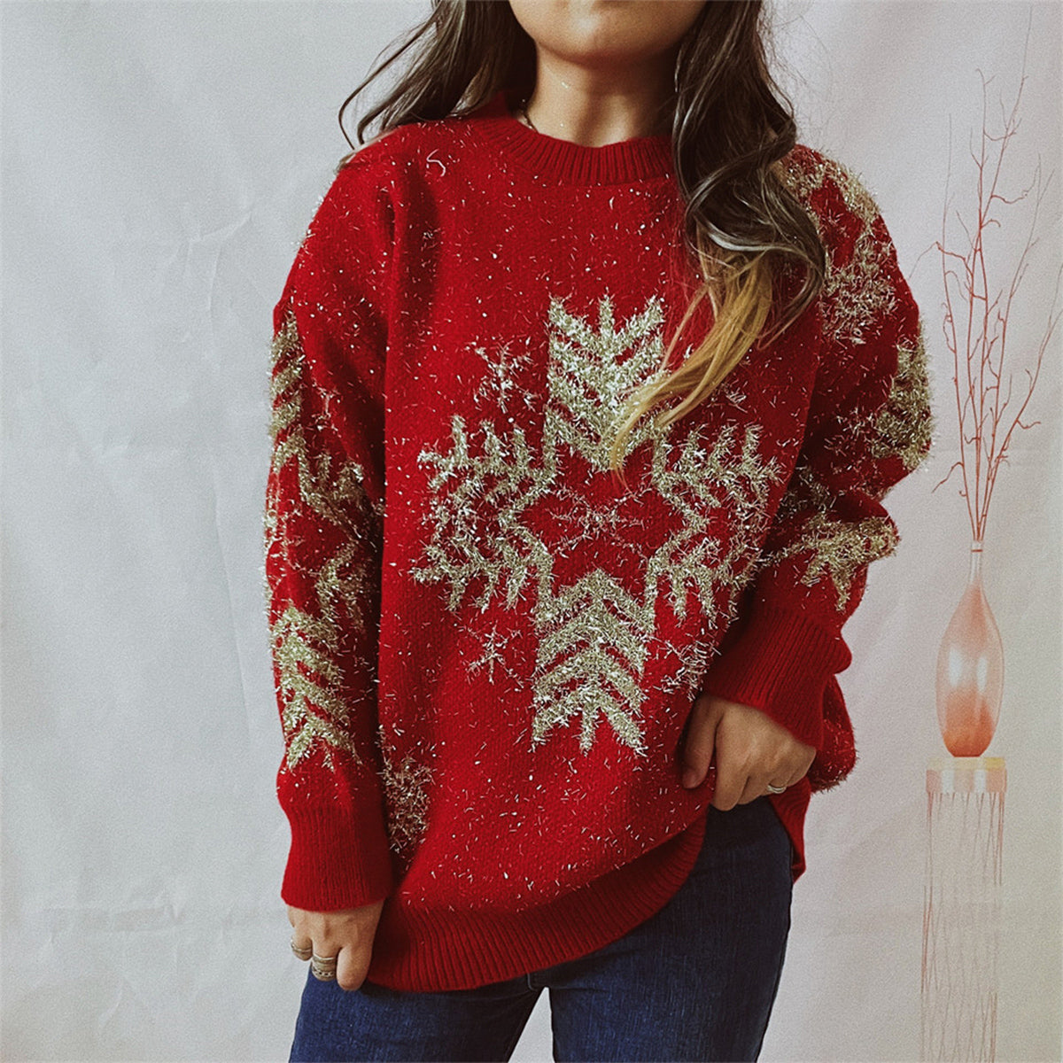 Yulia Oversized Snowflake Sweater
