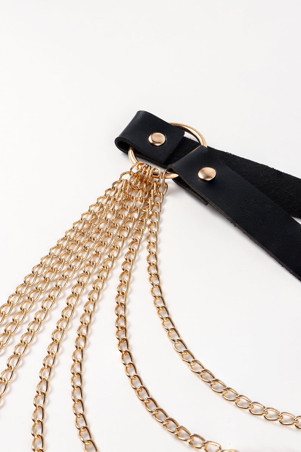 Nikki Faux Leather Muti-Strand Chain Belt