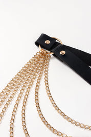 Nikki Faux Leather Muti-Strand Chain Belt