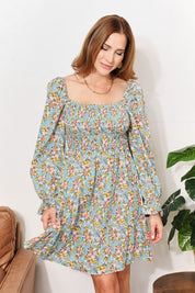 Ashley Floral Square Neck Dress