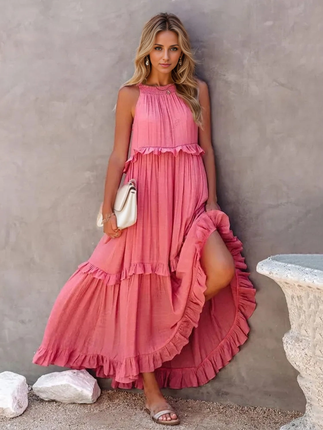 Stevie Tiered Maxi Dress with Pockets