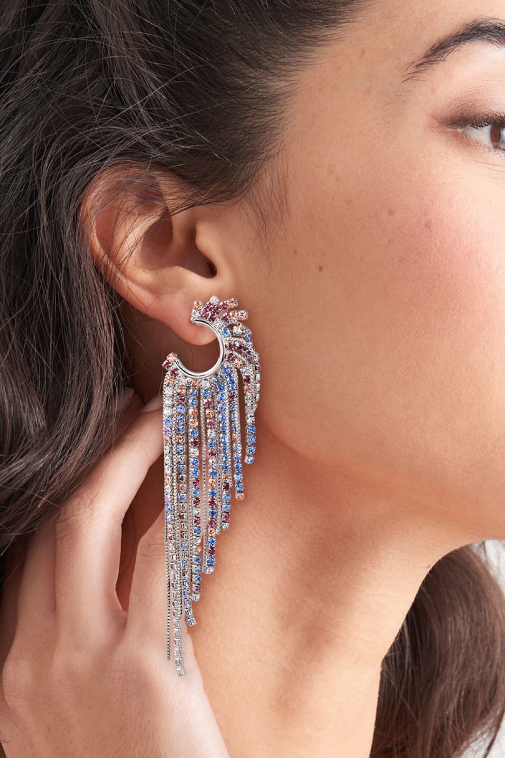 Rhinestone Flyaway Earrings