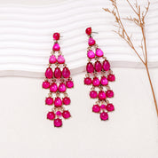 Glass Tiered Drop Earrings