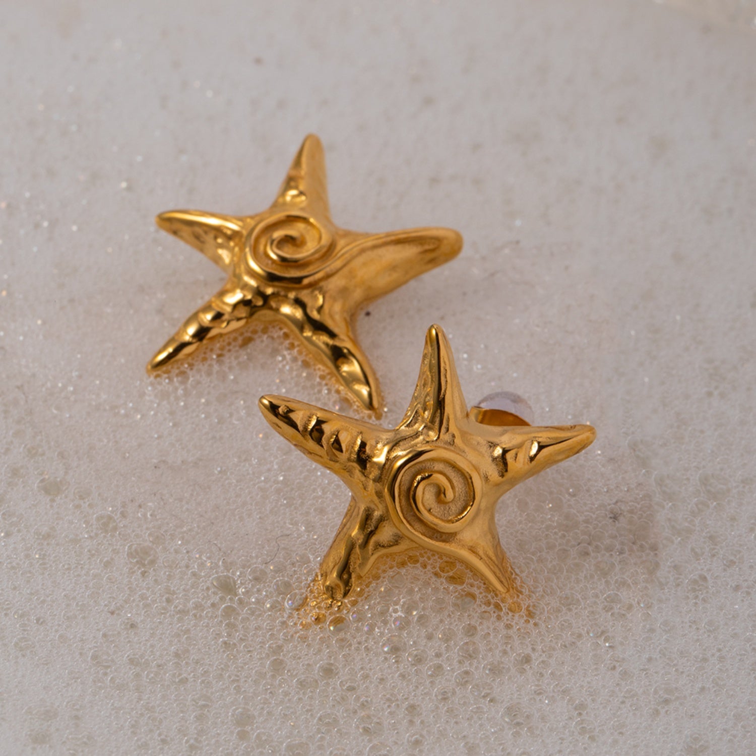 18K Gold-Plated Starfish Stud Earrings