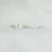 925 Sterling Silver Inlaid Nesting Zircon Heart Ring Set