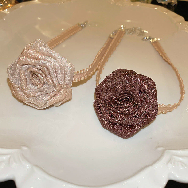 Chocolate Rosette Necklace