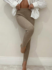 Throwback Ribbed Mid Waist Leggings