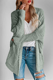 Book Nook Bouclé Open-Front Cardigan