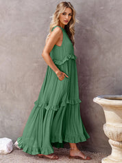 Stevie Tiered Maxi Dress with Pockets