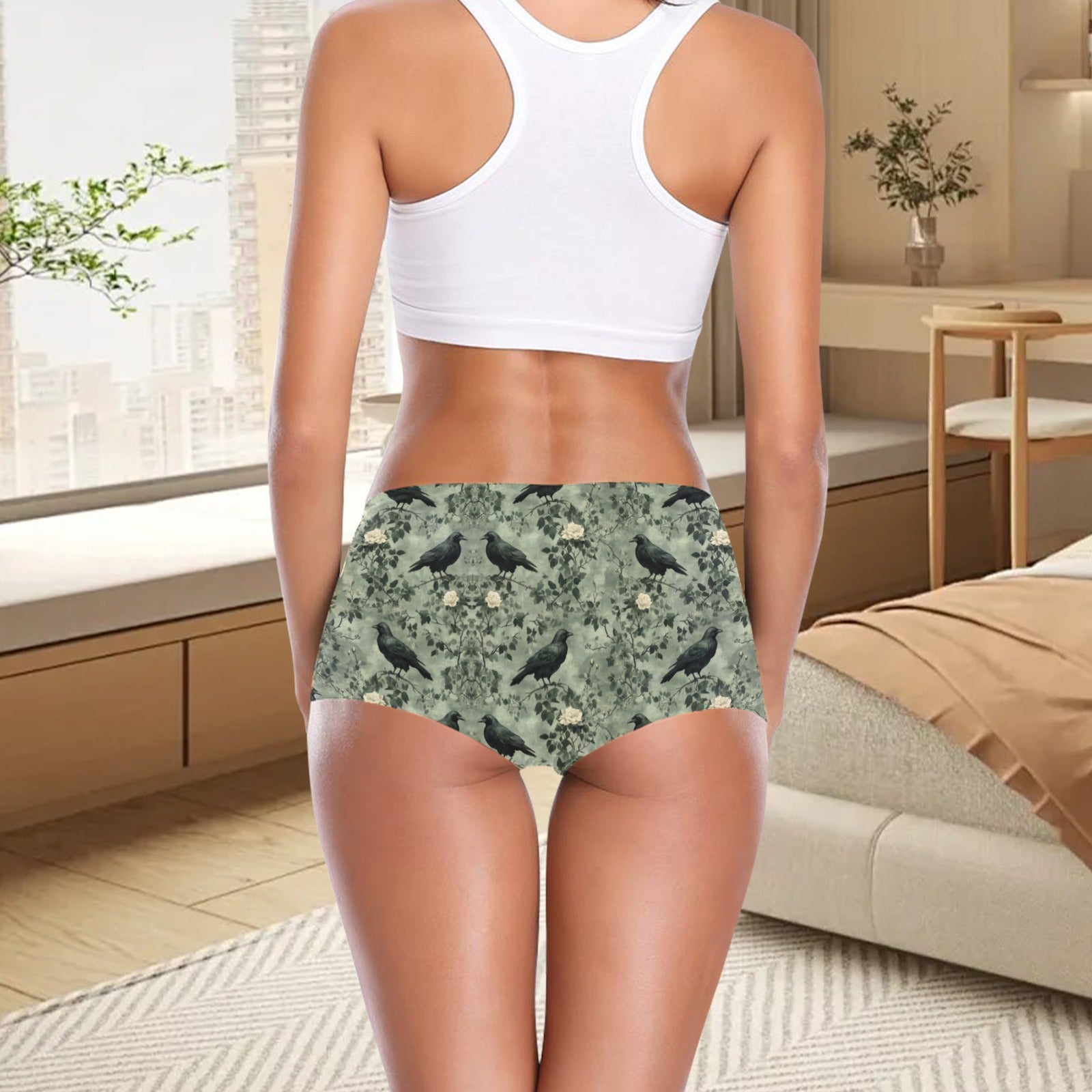 Crows Roses TK Exclusive All Over Print Boyshort Panties