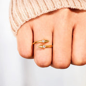 Both Ways Gold-plated 925 Sterling Silver Bypass Ring