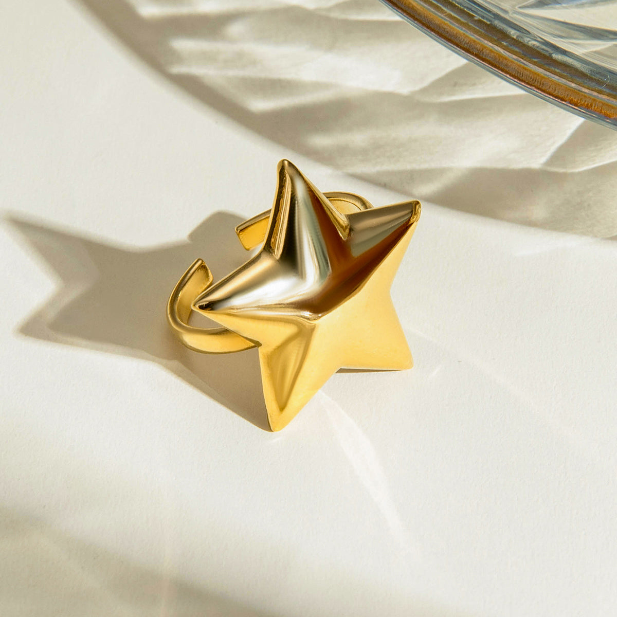 18K Gold-Plated Adjustable Star Ring