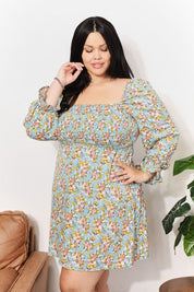Ashley Floral Square Neck Dress