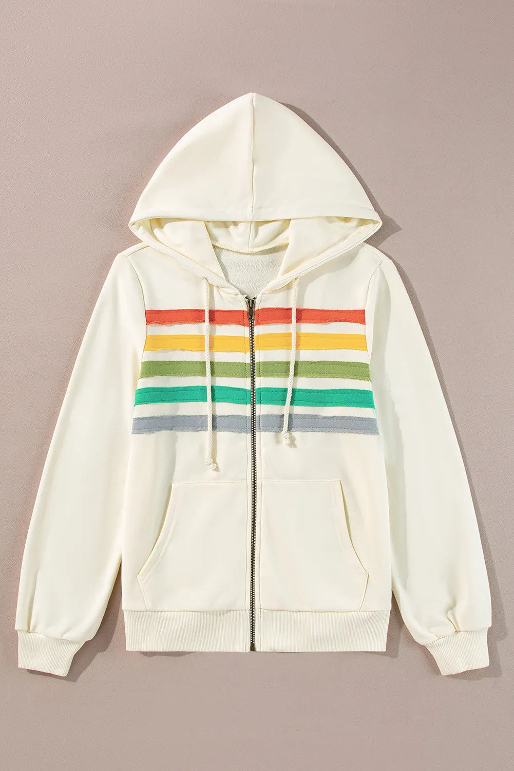 Retro Rainbow Zip Up Hoodie