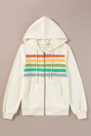 Retro Rainbow Zip Up Hoodie