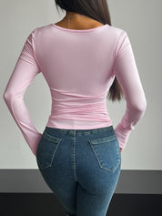Cosmo Square Neck Long Sleeve Shirt