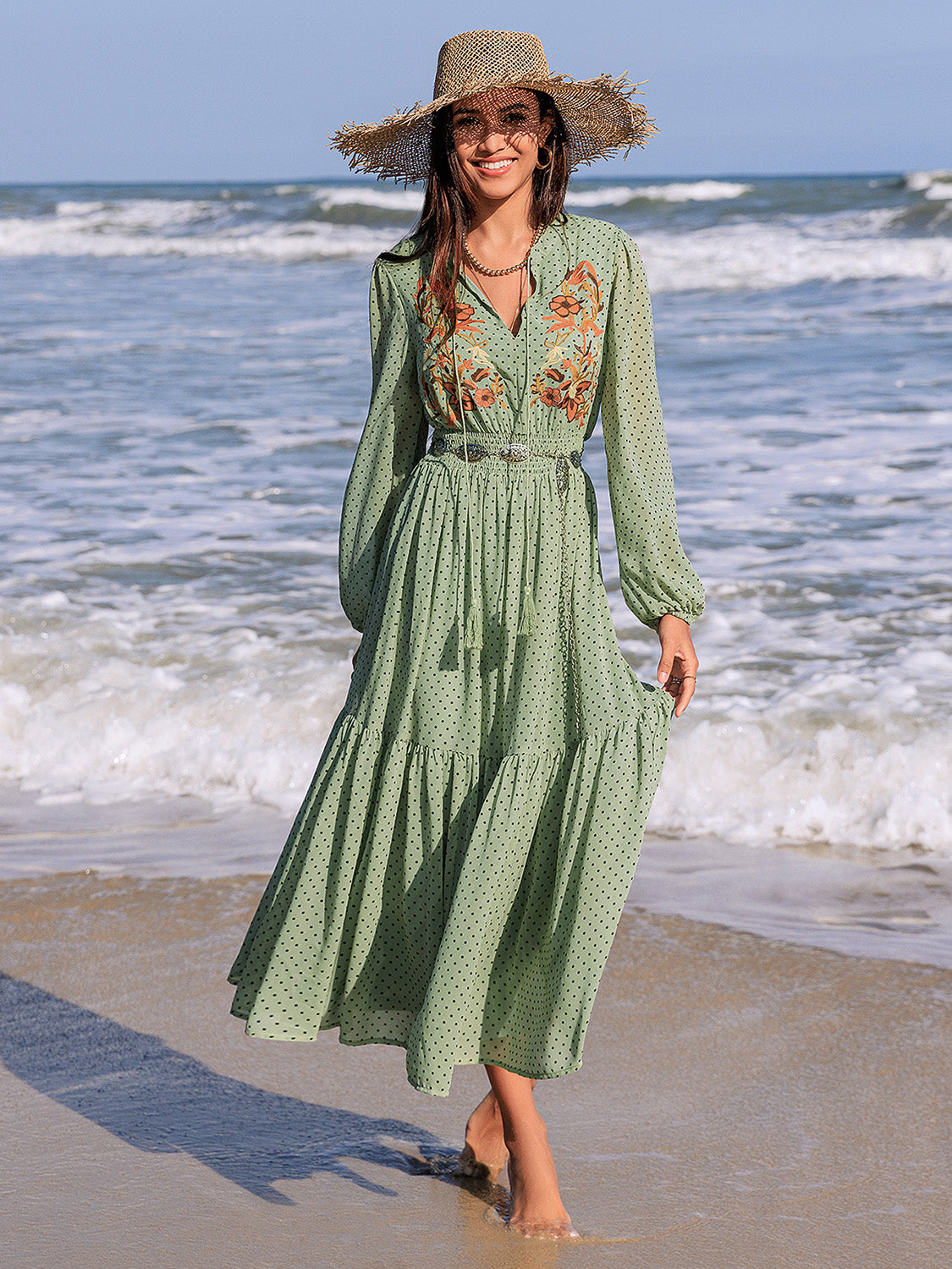 Ojai Embroidered Maxi Dress
